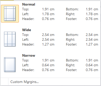 Adjust Margins in Excel