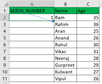 Automatic Numbering in Excel