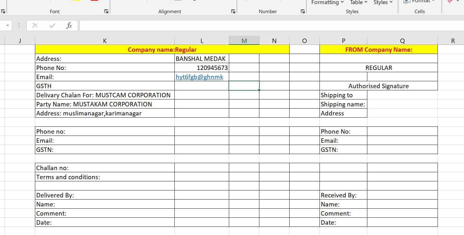Balance sheet format in Excel