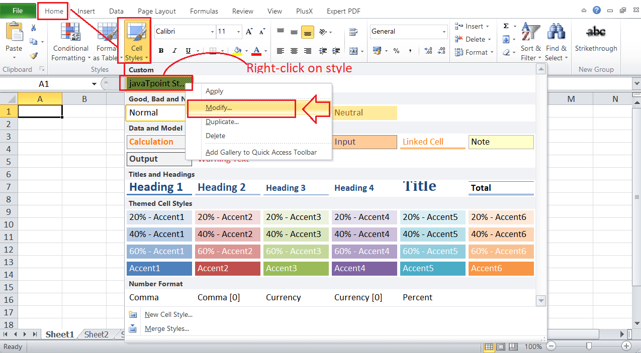 How to Apply Different Styles to a Cell in a Spreadsheet using