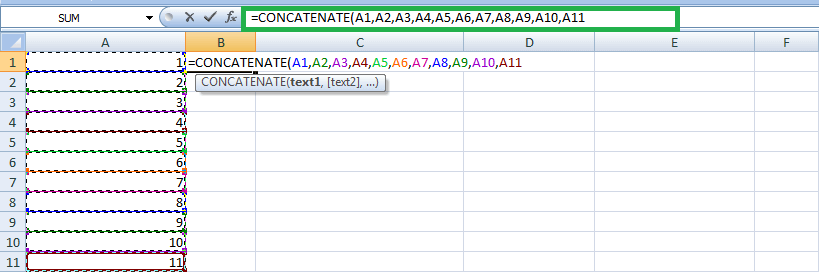 Concatenation in Excel