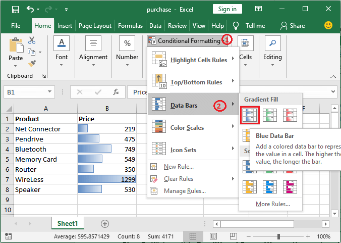 What is meant by Conditional formatting in Microsoft Excel