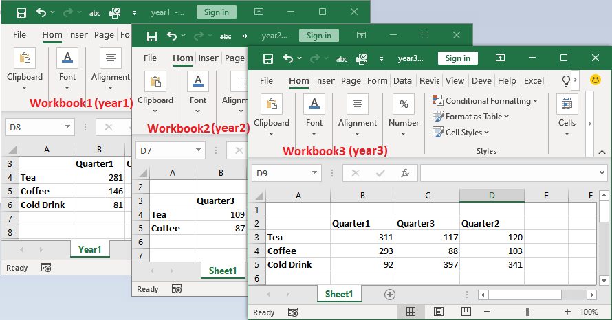 Consolidate data in Excel