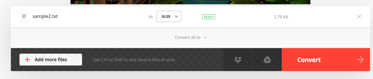 Convert Text to Excel
