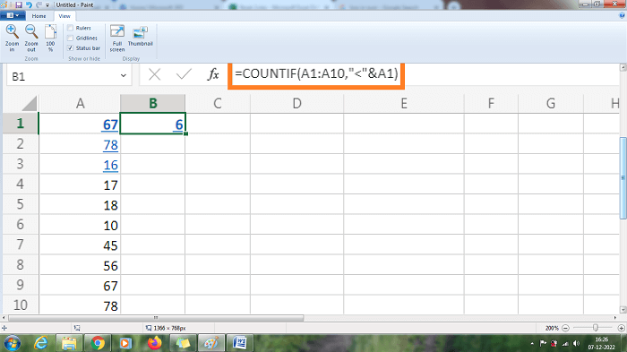 Countif Function in Excel
