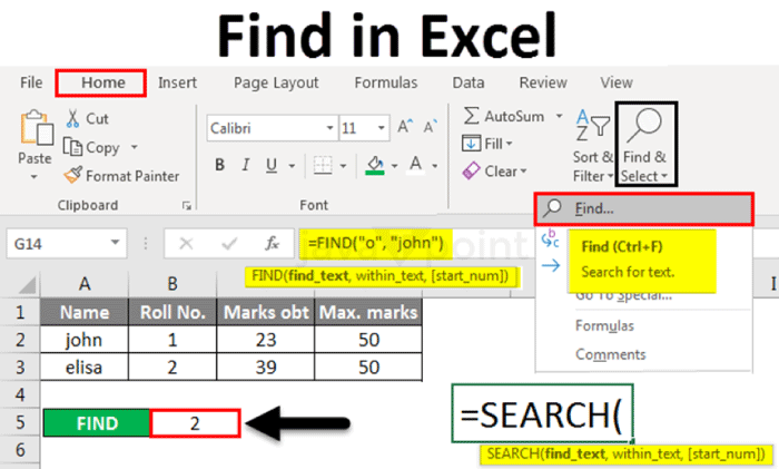 Create a Search Box In Excel