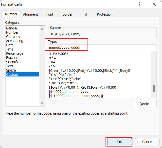 custom formatting excel for double quotes