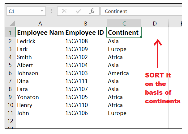 Custom Sorting in Excel