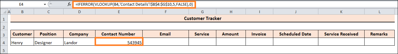 Customer service tracker in Excel