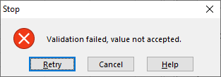 Data validation in Excel