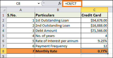 Debt consolidation calculator excel