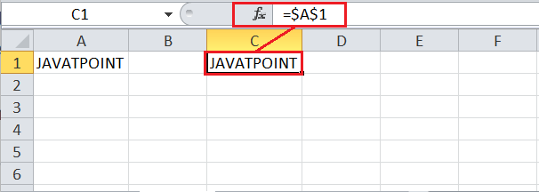 Excel absolute referencing