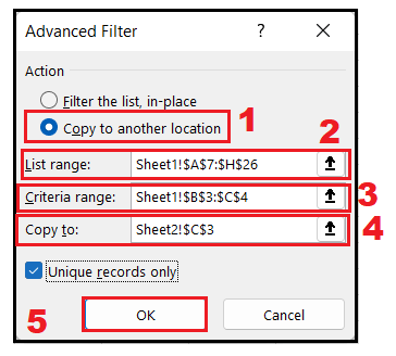 Excel Advance Filters