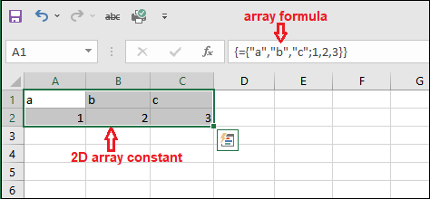 Excel array formula