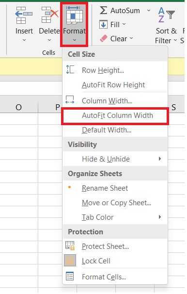 Excel Autofit