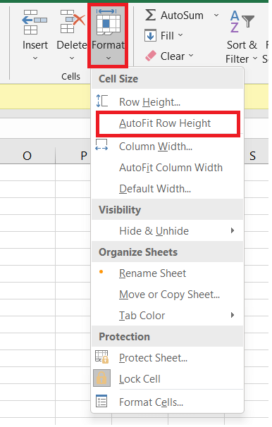 Excel Autofit