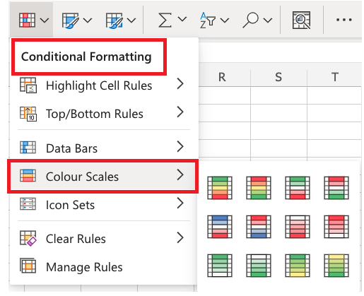Excel Color Scales