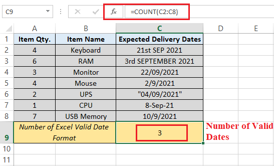 Excel COUNT() Function