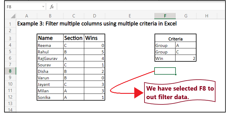 Excel Filter Function