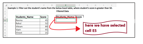 Excel Filter Function