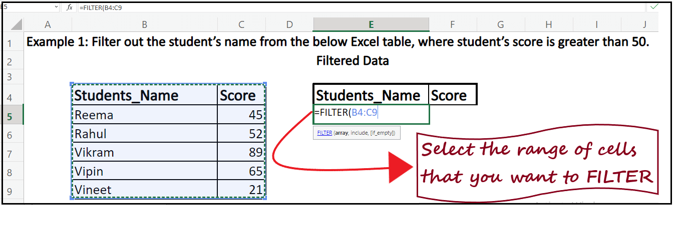 Excel Filter Function Javatpoint