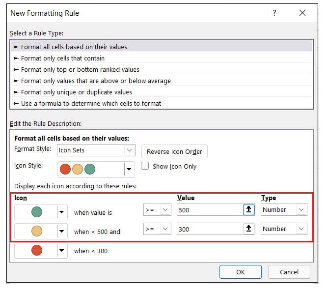 Excel Icon Sets