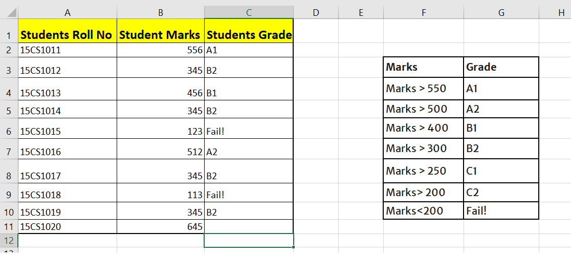 Excel IFS Function