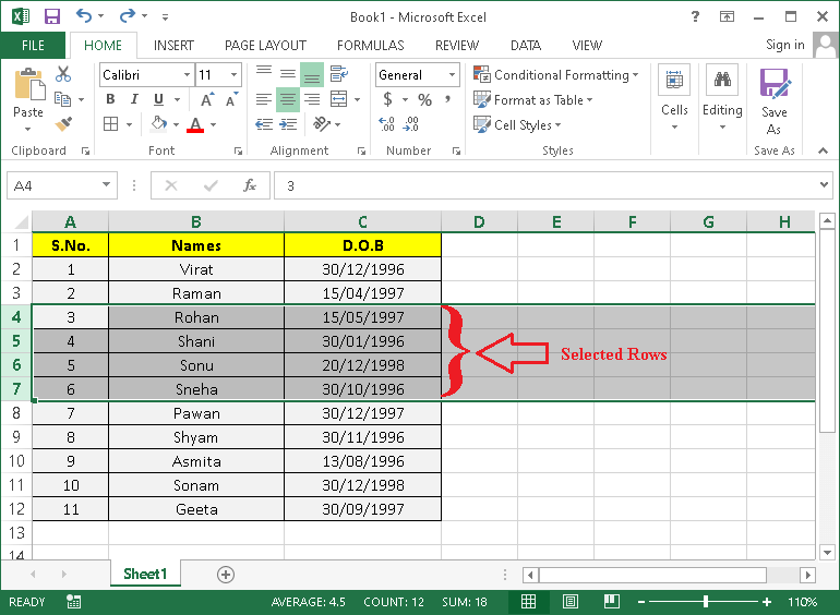 excel-insert-row-shortcut-javatpoint