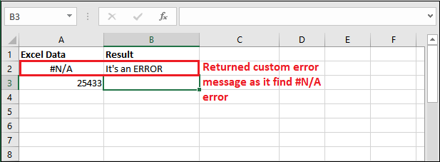 Excel ISERROR() function