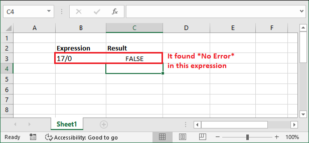 Excel ISERROR() function