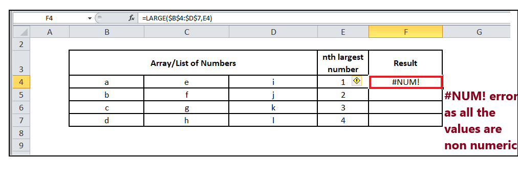 Excel Large Function