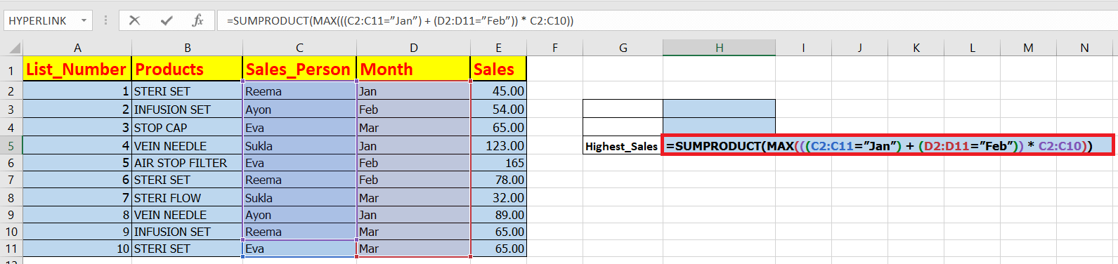 Excel MAX IF Formula: To get highest value with conditions