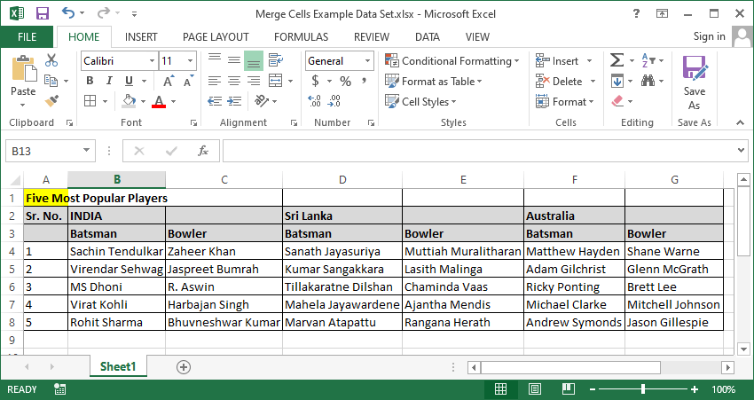 what is the hotkey for merge and center in excel