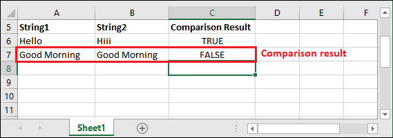 Excel not equal to operator