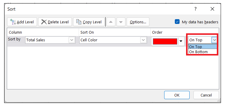 Excel Sort by Color