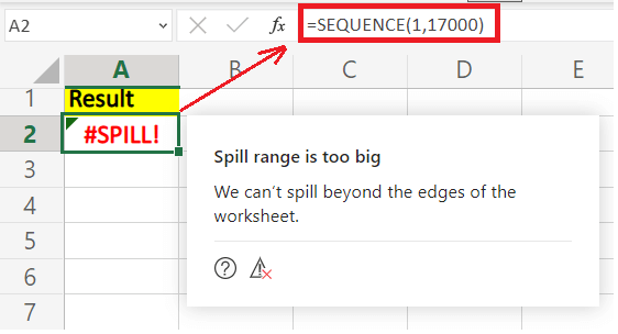 Excel #SPILL! error