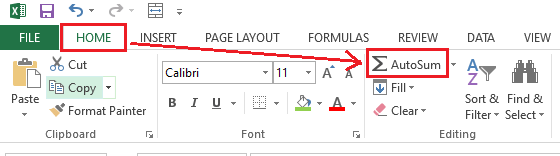 Excel Sum Shortcut