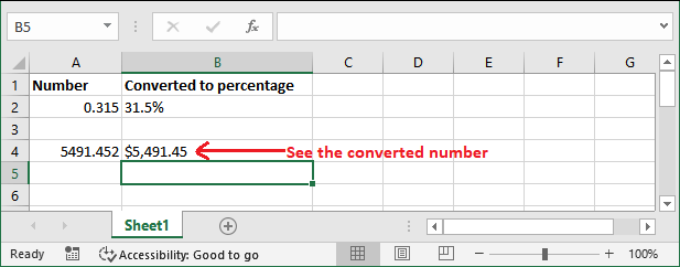 Excel text function