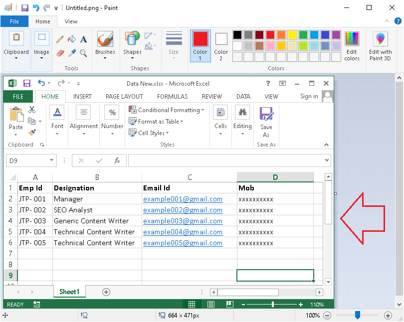 Excel to JPG