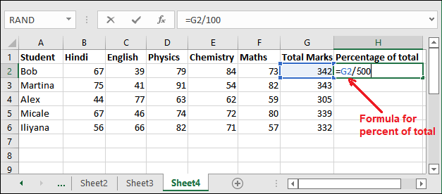 formula-for-percentage-of-total-in-excel-javatpoint