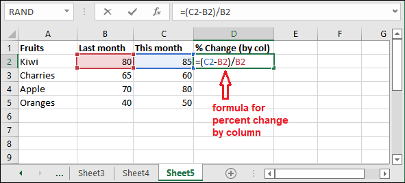 Formula for percentage of total in Excel
