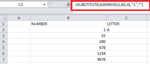 How can we convert column numbers to letters in Microsoft Excel?