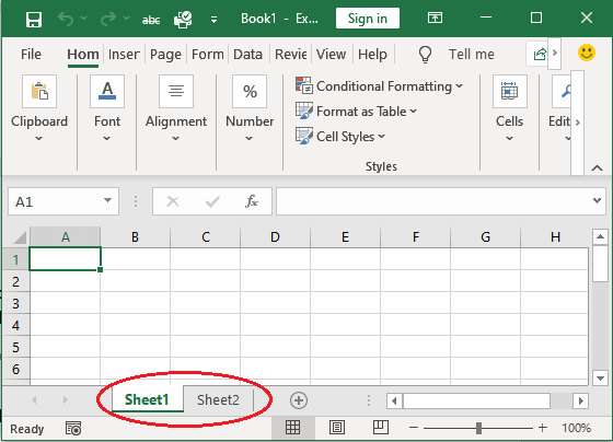 How many sheets are there in excel workbook by default