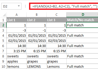 How one can compare two columns for matches and differences in Microsoft Excel?