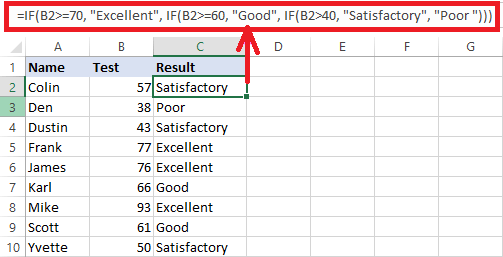 How one can insert Excel If Statement with Multiple Conditions?