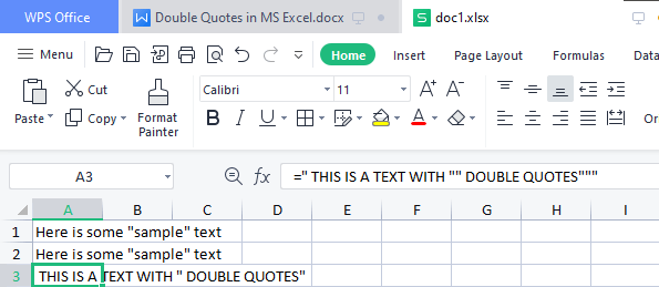 how-to-add-double-quotes-in-ms-excel-javatpoint