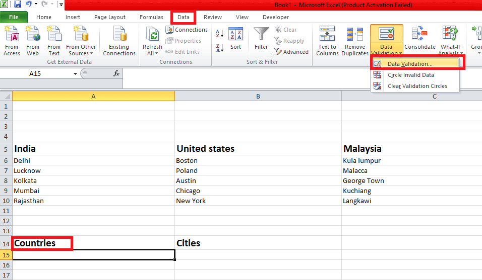How to add or create a dropdown list in Microsoft Excel?