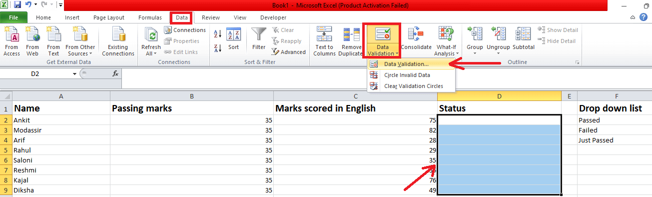 How to add or create a dropdown list in Microsoft Excel?