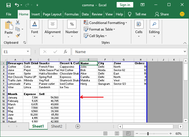 How to add page break in Excel