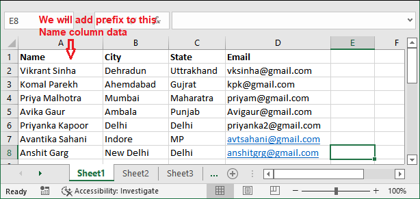 How to add prefix in Excel?